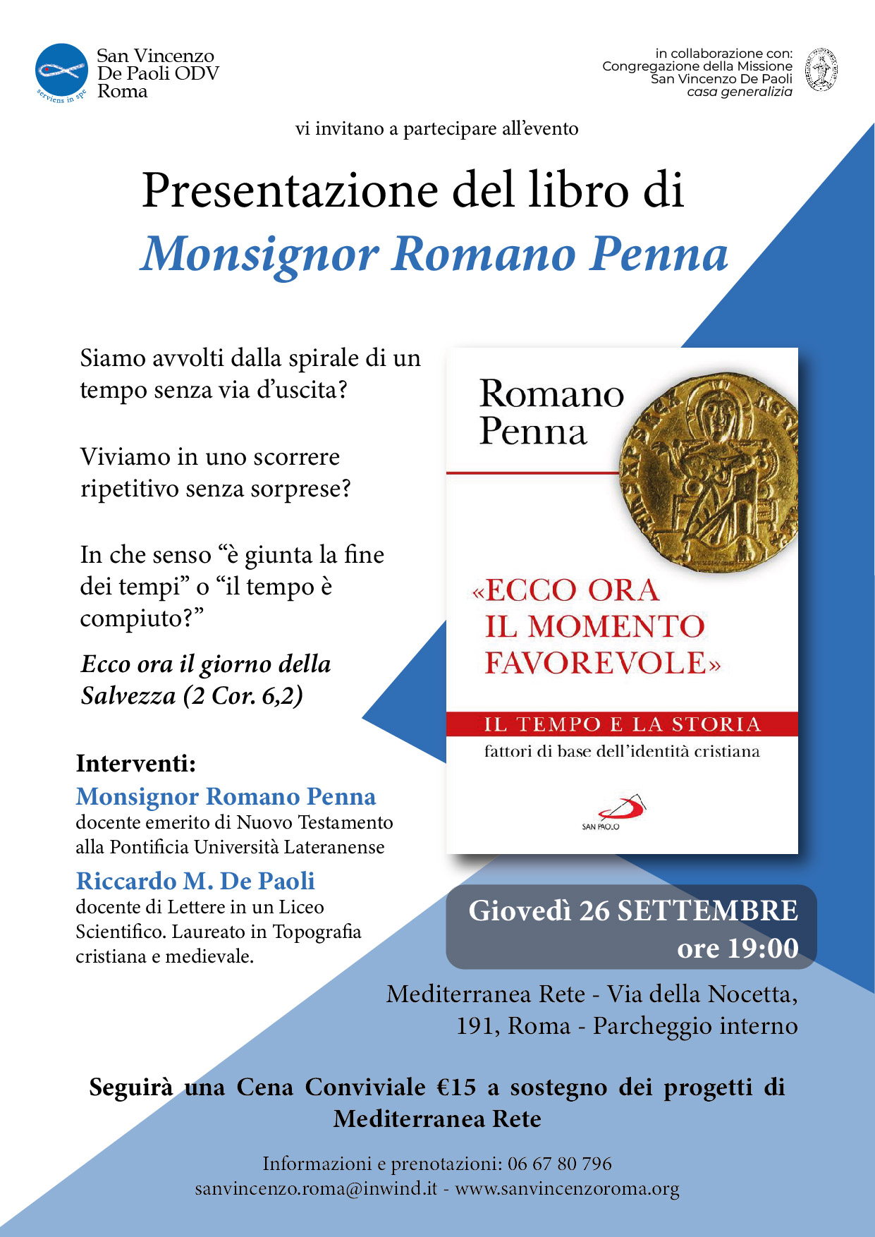 "Ecco ora il momento favorevole" Presentazione del libro di Monsignor Romano Penna