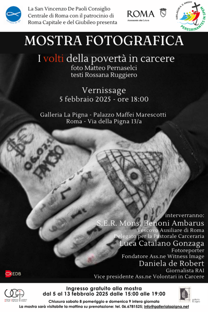 Mostra fotografica "I Volti della Povertà in Carcere": Vernissage a Roma